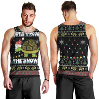 Turtle Through The Snow Christmas Men Tank Top - Wonder Print Shop