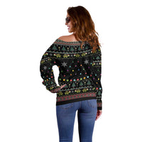 Turtle Through The Snow Christmas Off Shoulder Sweater - Wonder Print Shop
