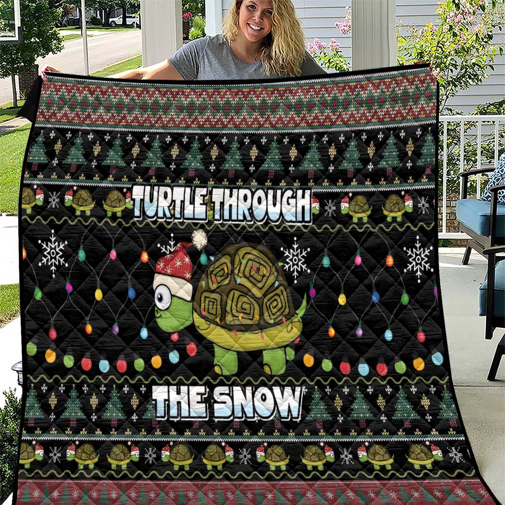 Turtle Through The Snow Christmas Quilt - Wonder Print Shop
