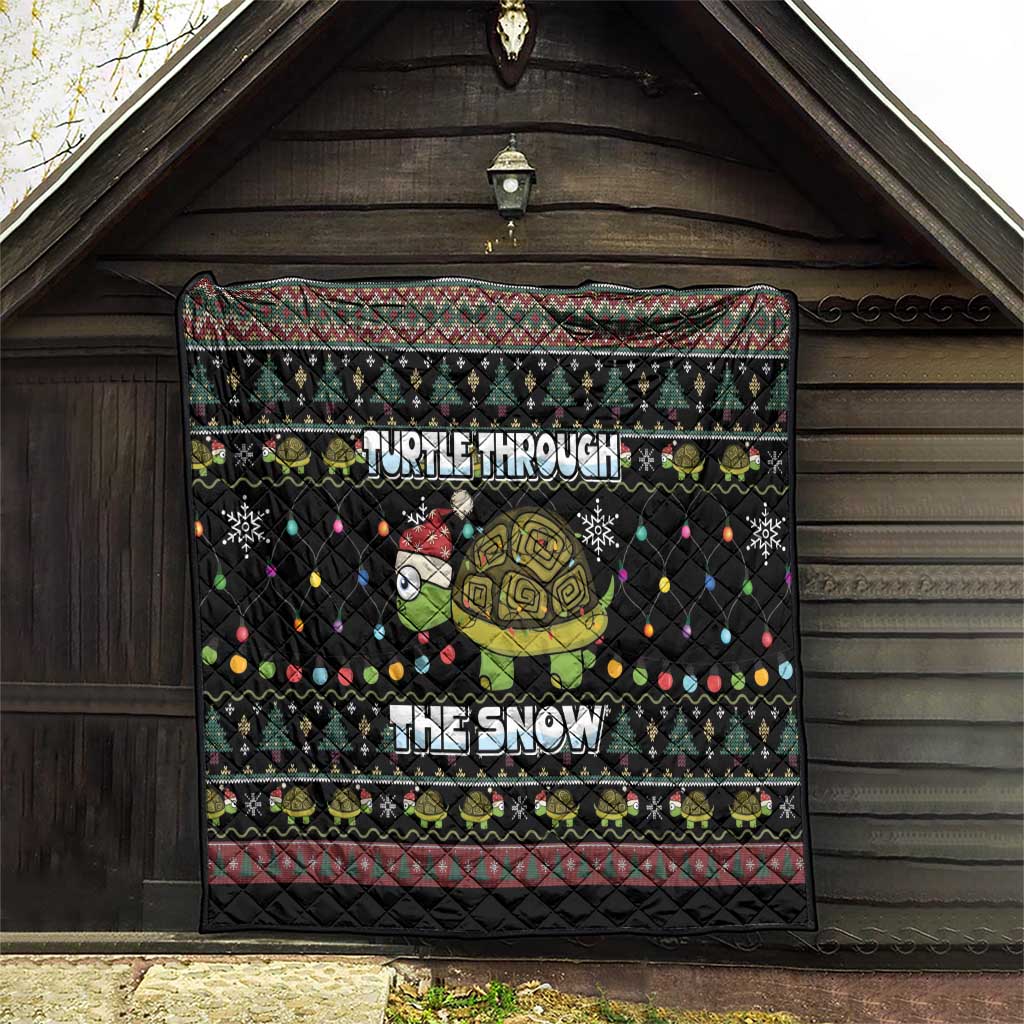Turtle Through The Snow Christmas Quilt - Wonder Print Shop