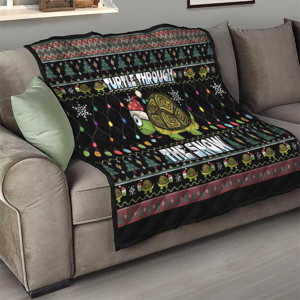 Turtle Through The Snow Christmas Quilt - Wonder Print Shop