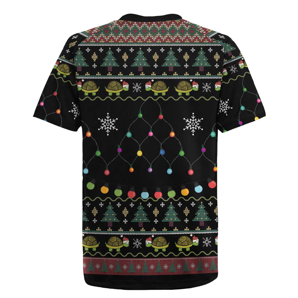 Turtle Through The Snow Christmas Rugby Jersey - Wonder Print Shop