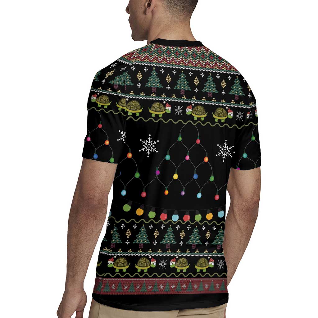 Turtle Through The Snow Christmas Rugby Jersey - Wonder Print Shop