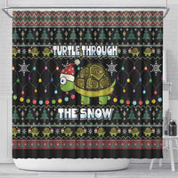 Turtle Through The Snow Christmas Shower Curtain