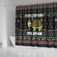 Turtle Through The Snow Christmas Shower Curtain