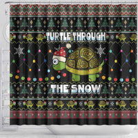 Turtle Through The Snow Christmas Shower Curtain