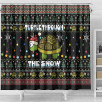 Turtle Through The Snow Christmas Shower Curtain