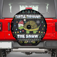 Turtle Through The Snow Christmas Spare Tire Cover - Wonder Print Shop