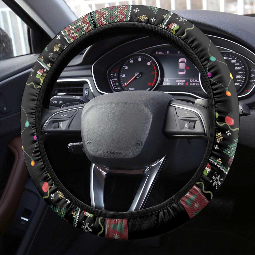 Turtle Through The Snow Christmas Steering Wheel Cover - Wonder Print Shop