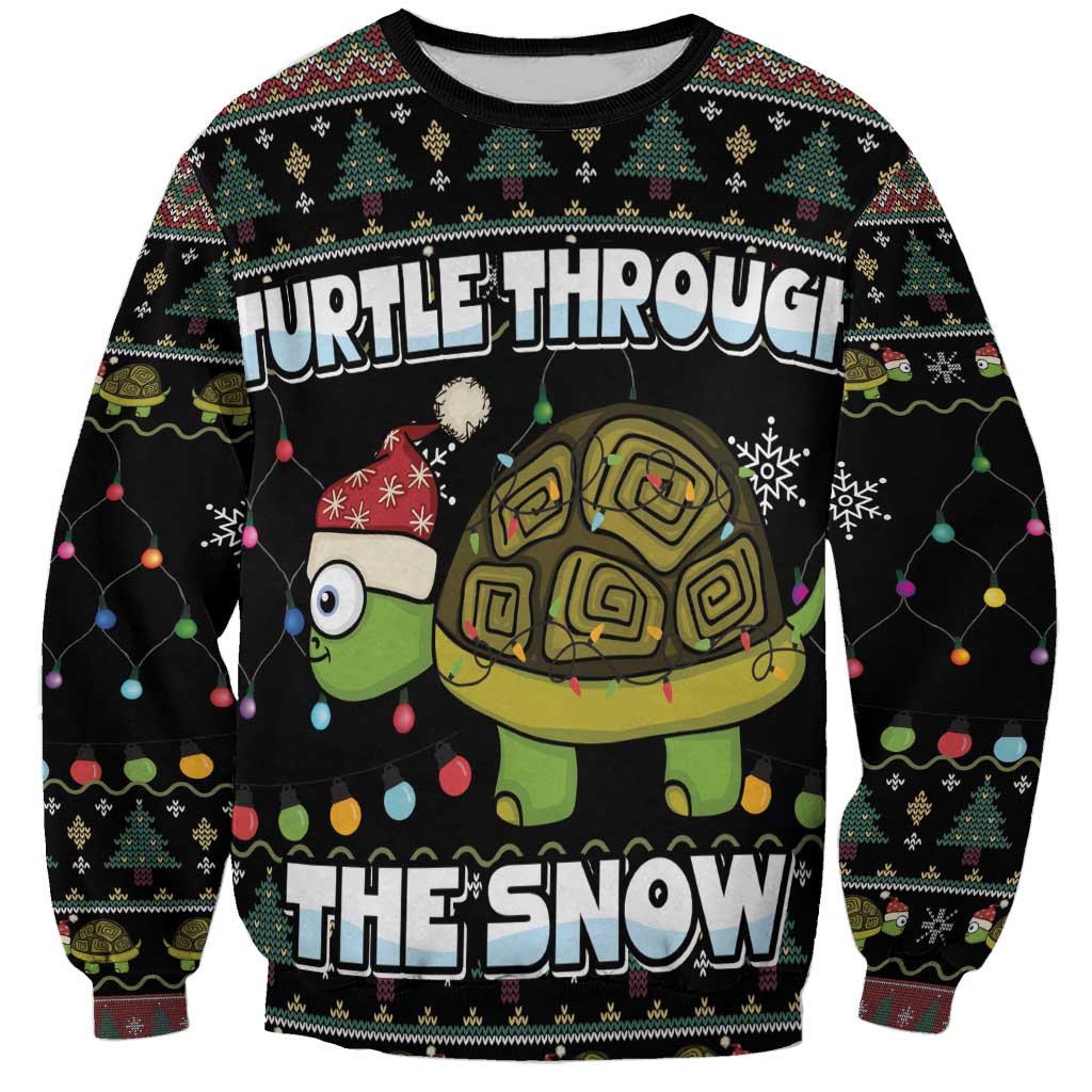 Turtle Through The Snow Christmas Sweatshirt - Wonder Print Shop