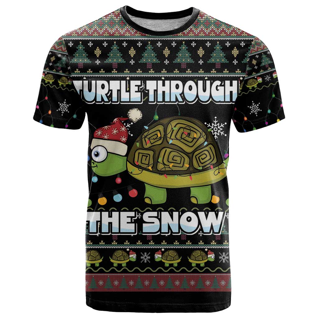 Turtle Through The Snow Christmas T Shirt - Wonder Print Shop