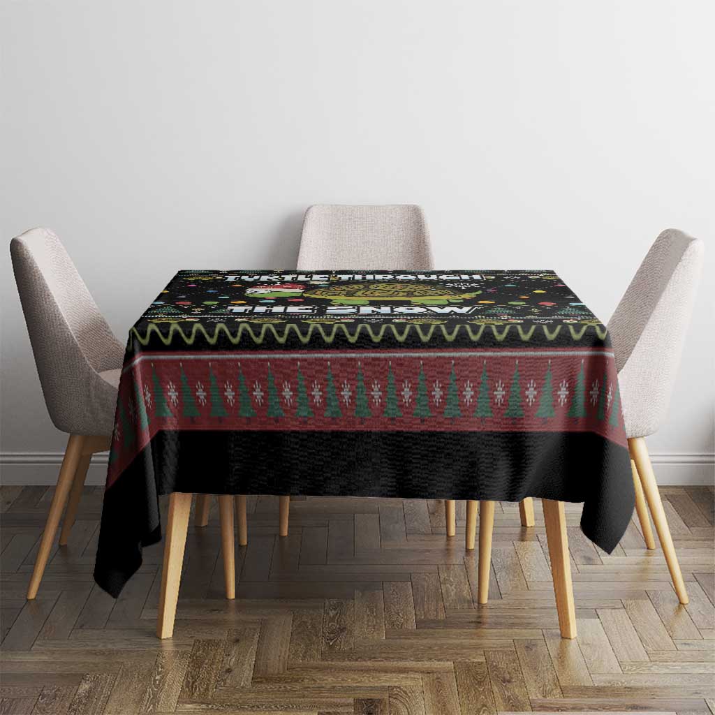 Turtle Through The Snow Christmas Tablecloth - Wonder Print Shop