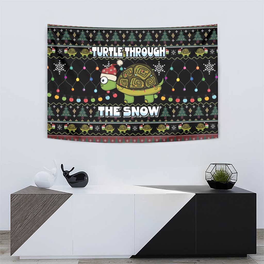 Turtle Through The Snow Christmas Tapestry - Wonder Print Shop