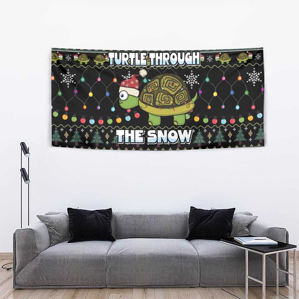 Turtle Through The Snow Christmas Tapestry - Wonder Print Shop