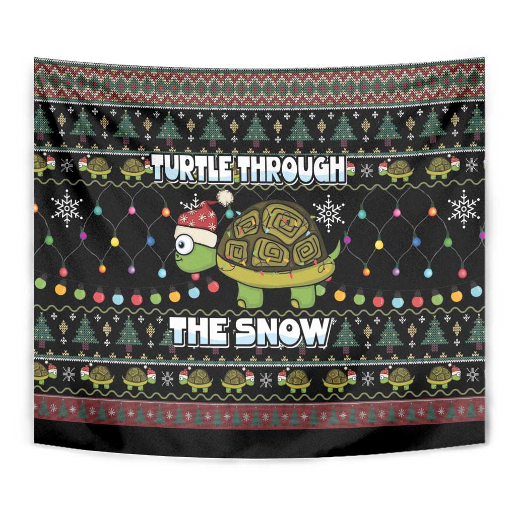 Turtle Through The Snow Christmas Tapestry - Wonder Print Shop