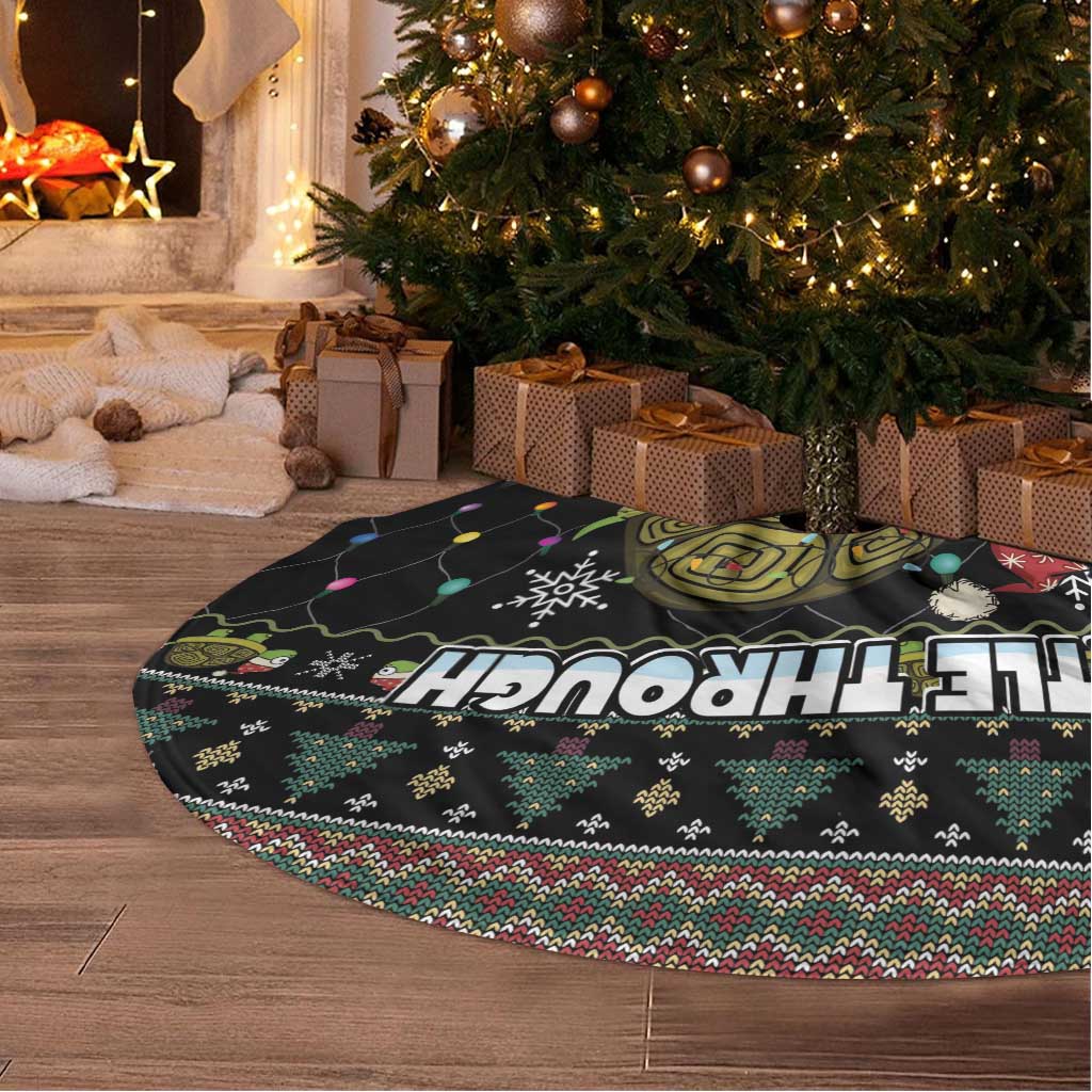 Turtle Through The Snow Christmas Tree Skirt - Wonder Print Shop