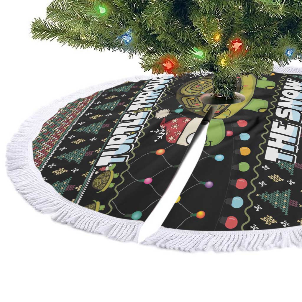 Turtle Through The Snow Christmas Tree Skirt - Wonder Print Shop