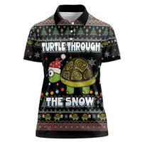 Turtle Through The Snow Christmas Women Polo Shirt - Wonder Print Shop