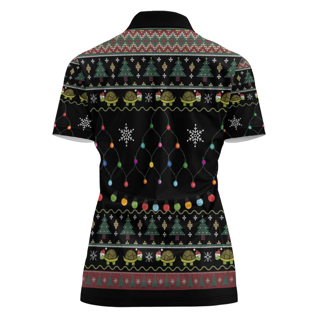 Turtle Through The Snow Christmas Women Polo Shirt - Wonder Print Shop