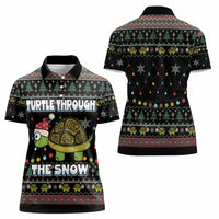 Turtle Through The Snow Christmas Women Polo Shirt - Wonder Print Shop