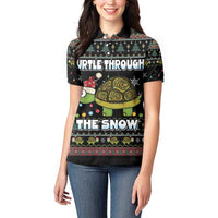 Turtle Through The Snow Christmas Women Polo Shirt - Wonder Print Shop