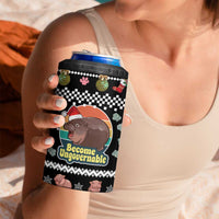 Christmas Become Ungovernable Moo Deng 4 in 1 Can Cooler Tumbler Humor Cute Baby Hippo Joke - Wonder Print Shop