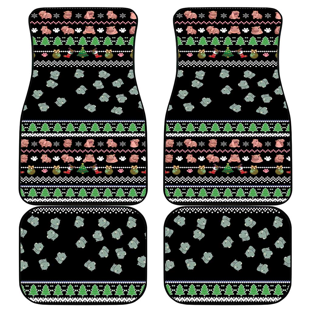 Christmas Become Ungovernable Moo Deng Car Mats Humor Cute Baby Hippo Joke - Wonder Print Shop