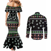 Christmas Become Ungovernable Moo Deng Couples Matching Mermaid Dress and Long Sleeve Button Shirt Humor Cute Baby Hippo Joke