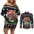 Christmas Become Ungovernable Moo Deng Couples Matching Off Shoulder Short Dress and Long Sleeve Button Shirt Humor Cute Baby Hippo Joke - Wonder Print Shop