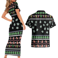 Christmas Become Ungovernable Moo Deng Couples Matching Short Sleeve Bodycon Dress and Hawaiian Shirt Humor Cute Baby Hippo Joke - Wonder Print Shop