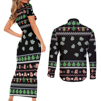 Christmas Become Ungovernable Moo Deng Couples Matching Short Sleeve Bodycon Dress and Long Sleeve Button Shirt Humor Cute Baby Hippo Joke - Wonder Print Shop