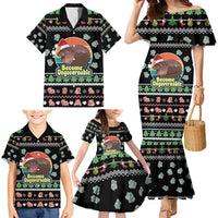 Christmas Become Ungovernable Moo Deng Family Matching Mermaid Dress and Hawaiian Shirt Humor Cute Baby Hippo Joke - Wonder Print Shop