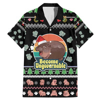 Christmas Become Ungovernable Moo Deng Family Matching Mermaid Dress and Hawaiian Shirt Humor Cute Baby Hippo Joke - Wonder Print Shop
