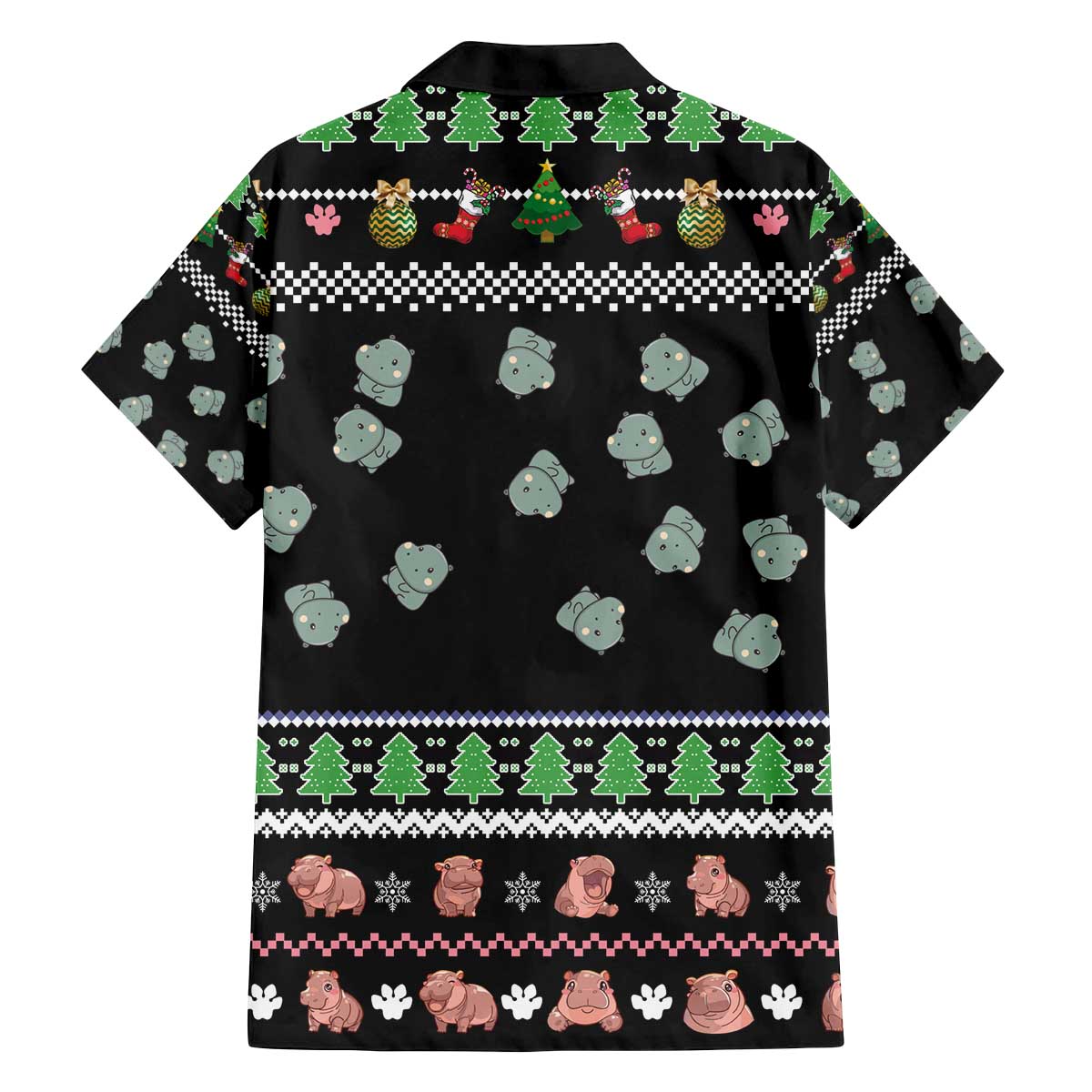 Christmas Become Ungovernable Moo Deng Family Matching Off The Shoulder Long Sleeve Dress and Hawaiian Shirt Humor Cute Baby Hippo Joke - Wonder Print Shop