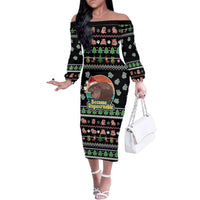Christmas Become Ungovernable Moo Deng Family Matching Off The Shoulder Long Sleeve Dress and Hawaiian Shirt Humor Cute Baby Hippo Joke - Wonder Print Shop