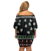 Christmas Become Ungovernable Moo Deng Family Matching Off Shoulder Short Dress and Hawaiian Shirt Humor Cute Baby Hippo Joke - Wonder Print Shop