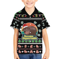 Christmas Become Ungovernable Moo Deng Family Matching Summer Maxi Dress and Hawaiian Shirt Humor Cute Baby Hippo Joke - Wonder Print Shop