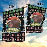 Christmas Become Ungovernable Moo Deng Garden Flag Humor Cute Baby Hippo Joke - Wonder Print Shop