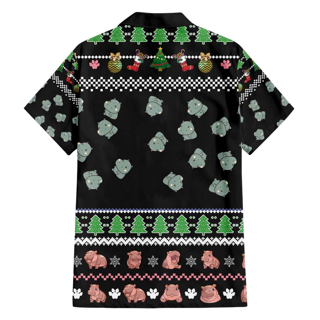 Christmas Become Ungovernable Moo Deng Hawaiian Shirt Humor Cute Baby Hippo Joke - Wonder Print Shop