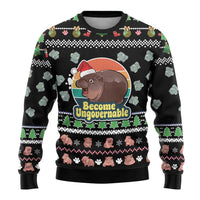 Christmas Become Ungovernable Moo Deng Ugly Christmas Sweater Humor Cute Baby Hippo Joke - Wonder Print Shop