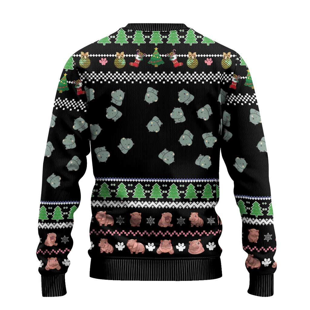 Christmas Become Ungovernable Moo Deng Ugly Christmas Sweater Humor Cute Baby Hippo Joke - Wonder Print Shop