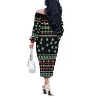 Christmas Become Ungovernable Moo Deng Off The Shoulder Long Sleeve Dress Humor Cute Baby Hippo Joke - Wonder Print Shop