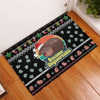 Christmas Become Ungovernable Moo Deng Rubber Doormat Humor Cute Baby Hippo Joke - Wonder Print Shop