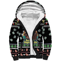 Christmas Become Ungovernable Moo Deng Sherpa Hoodie Humor Cute Baby Hippo Joke - Wonder Print Shop