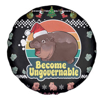 Christmas Become Ungovernable Moo Deng Spare Tire Cover Humor Cute Baby Hippo Joke - Wonder Print Shop