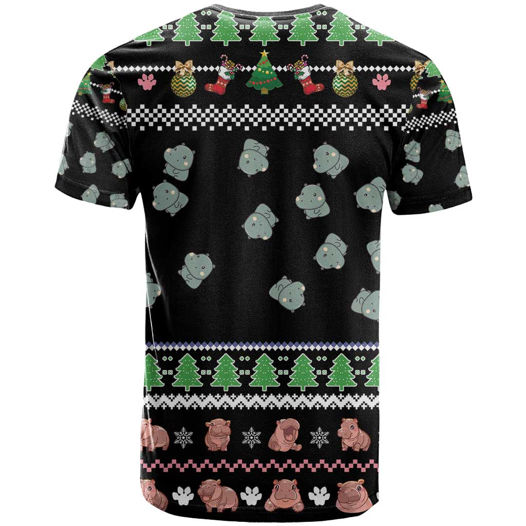 Christmas Become Ungovernable Moo Deng T Shirt Humor Cute Baby Hippo Joke - Wonder Print Shop