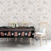 Christmas Become Ungovernable Moo Deng Tablecloth Humor Cute Baby Hippo Joke - Wonder Print Shop