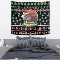 Christmas Become Ungovernable Moo Deng Tapestry Humor Cute Baby Hippo Joke - Wonder Print Shop