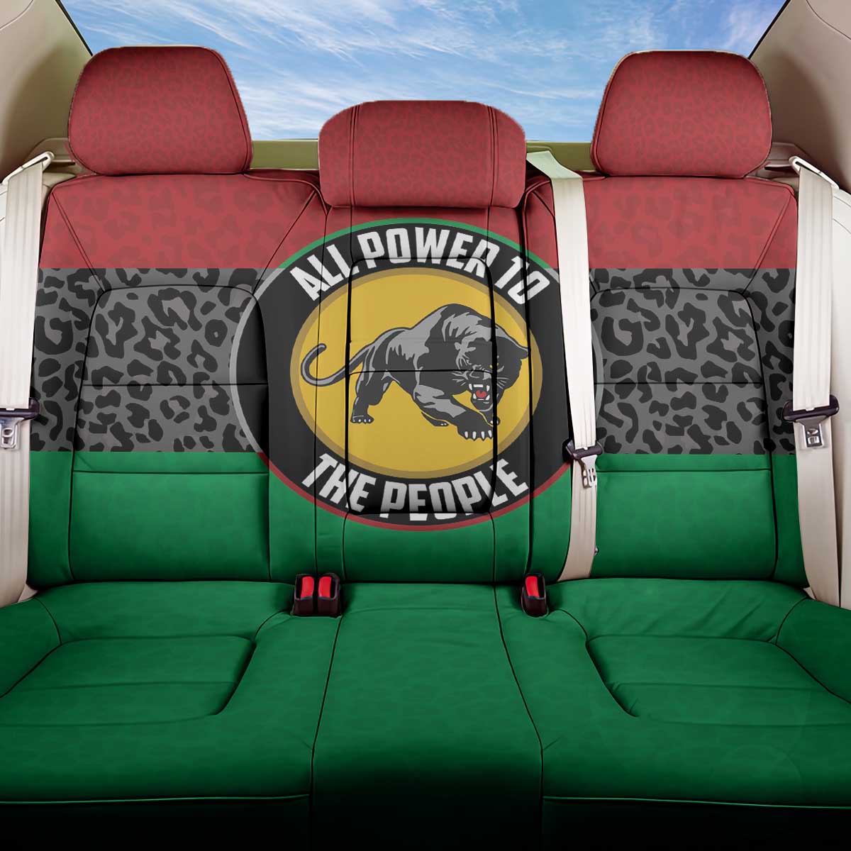 Pan African Panther Back Car Seat Cover All Power To The People
