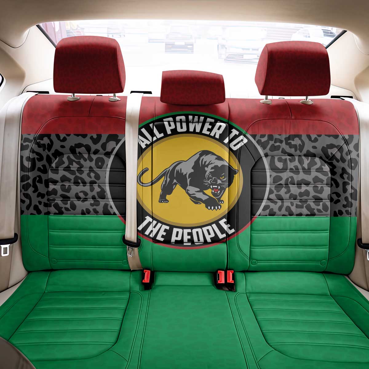 Pan African Panther Back Car Seat Cover All Power To The People
